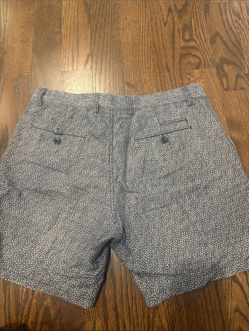 Banana Republic Men's Blue Printed Aiden Casual Linen Blend Shorts Sz 33